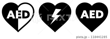 AEDのアイコン 黒 AEDのアイコン 黒 118441285