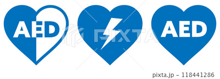 AEDのアイコン 青 118441286