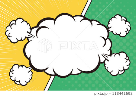 アメコミ　フレーム　ポップ　オレンジ　緑 118441692