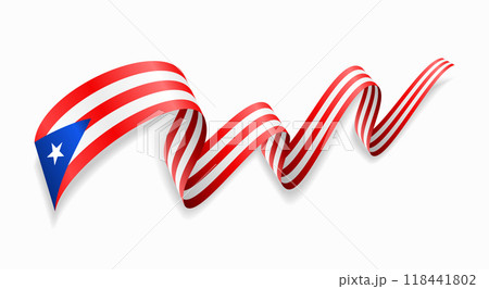Puerto Rican flag wavy abstract background. Vector illustration. 118441802