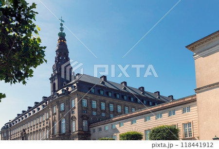 Christiansborg Palace in Copenhagen. Danish Parliament Folketinget. 118441912