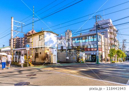 日本の東京都市景観 東急電鉄大井町線 等々力駅などを望む 118441943