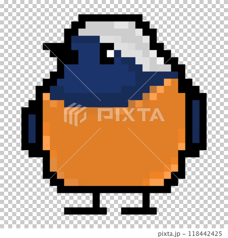 ドット絵 アニマルイラスト ジョウビタキのオス ドット絵 アニマルイラスト ジョウビタキのオス 118442425