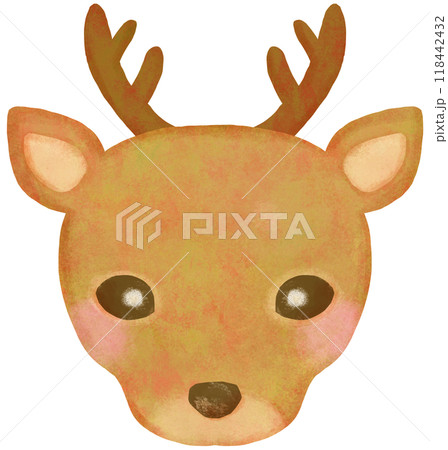 かわいい鹿のイラスト 顔のイラスト素材 [118442432] - PIXTA