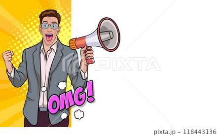 surprise man holding megaphone 92 surprise man holding megaphone 92 118443136