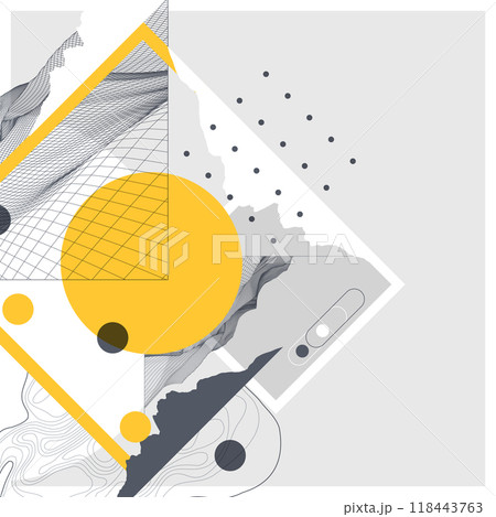 Abstract art wireframe background. Modern science or technology art elements. Surface illustration. Hand made vector. Abstract art wireframe background. Modern science or technology art elements. Surface illustration. Hand made vector. 118443763