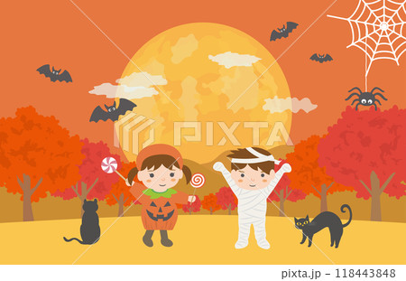 ハロウィン　仮装をした子どもたち 118443848