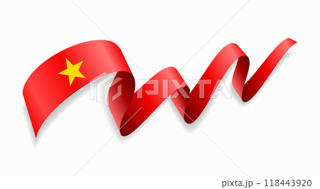 Vietnamese flag wavy abstract background. Vector illustration. 118443920