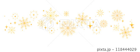 Christmas snowflake banner, vector 3D holiday star decoration border, happy New Year winter frame.  118444029