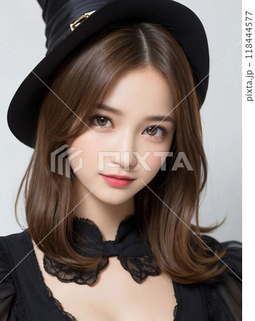 魔女のコスプレしたロングヘアの港区女子 118444577