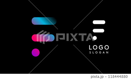 Minimalist geometric letter F, bold rounded icon style, futuristic cyber logotype for digital tech branding, EDM event, modern science and sci-fi technology identity. Vector illustration Minimalist geometric letter F, bold rounded icon style, futuristic cyber logotype for digital tech branding, EDM event, modern science and sci-fi technology identity. Vector illustration 118444880
