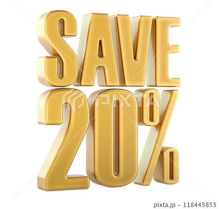 Save 20 percent, sale and discount concept. 3D rendering 118445853