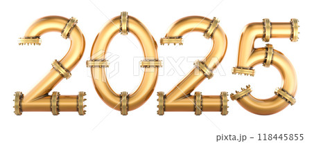 Copper pipes 2025, 3D rendering 118445855