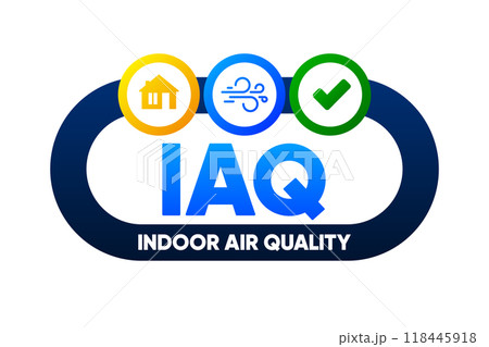 IAQ - Indoor Air Quality. A comfortable life. Clean Air. Ventilation system. Vector illustration. 118445918