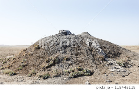 photo of a mud volcano eruption, landscape photography 118448119