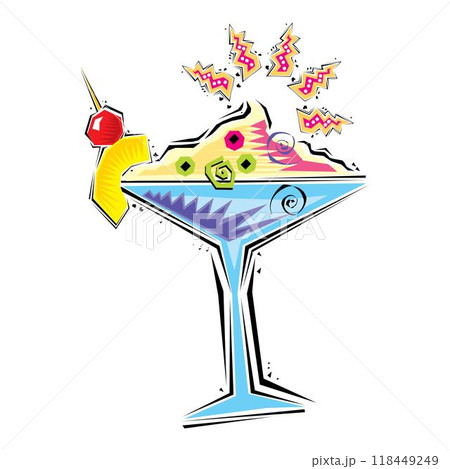 Stylized scorpion cocktail smiling winking stock illustration Stylized scorpion cocktail smiling winking stock illustration 118449249