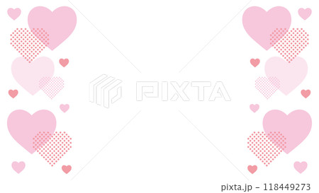 ハート　フレーム　左右　ピンク　シンプル　可愛い 118449273