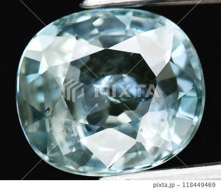 Radiant Polished Blue Sapphire Gemstone in Pristine Clarity Captured in Macro Detail Radiant Polished Blue Sapphire Gemstone in Pristine Clarity Captured in Macro Detail 118449469