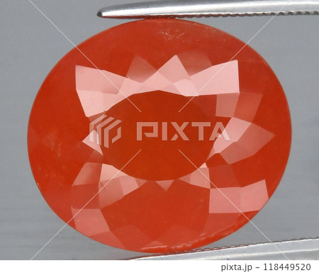 Radiant Orange Faceted Gemstone with Brilliant Sparkling Details 118449520