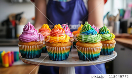 Colorful Cupcakes Display Colorful Cupcakes Display 118449773