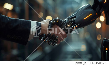 Human and Robot Handshake 118450378