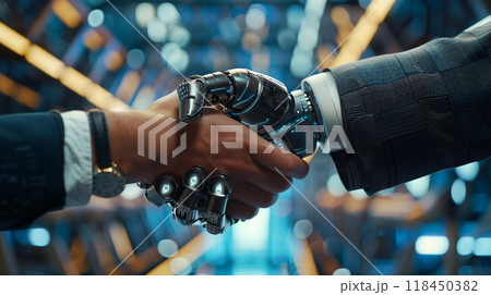 Human and Robot Handshake 118450382