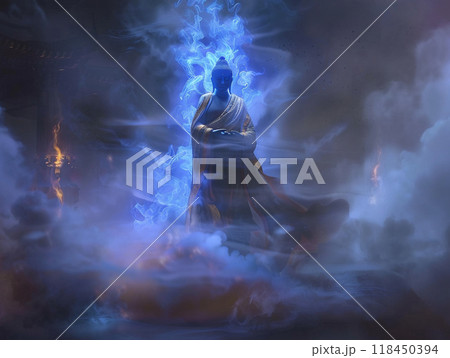Mystical Energy Buddha Illustration 118450394