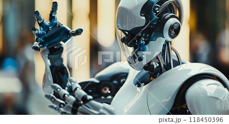 Futuristic Robot Hand Gesture 118450396