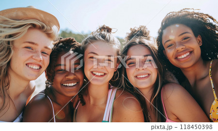 Group of Happy Friends Under Sunlight 118450398