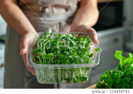 Fresh Microgreens in Kitchen 118450741