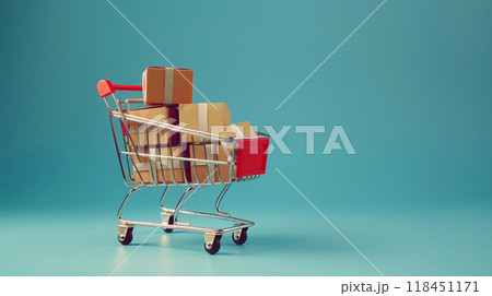 Shopping Cart with Boxes Shopping Cart with Boxes 118451171
