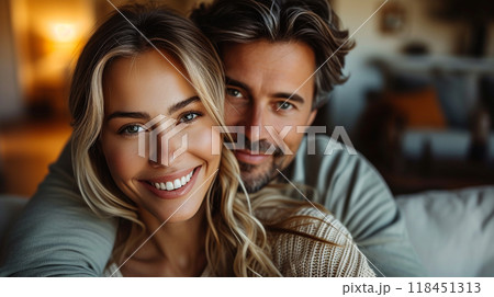 Loving Couple Sharing a Warm Embrace 118451313