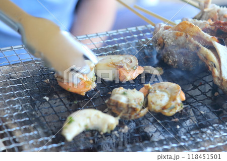 ホタテの網焼き海鮮バーベキュー ホタテの網焼き海鮮バーベキュー 118451501