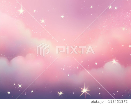星とピンクのグラデーションイラスト 118451572