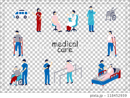 Medical personnel and injured people 118452939