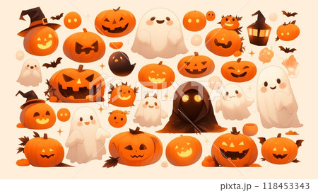 ハロウィンの素材アイコンまとめ 118453343