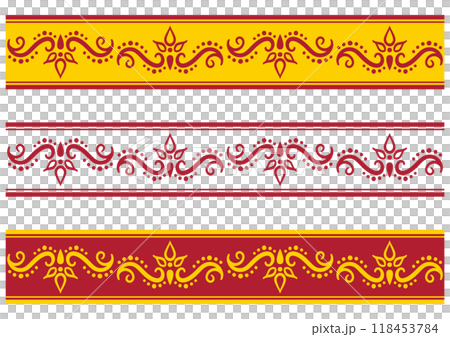 Indian style decorative border set. Vector data. Indian style decorative border set. Vector data. 118453784