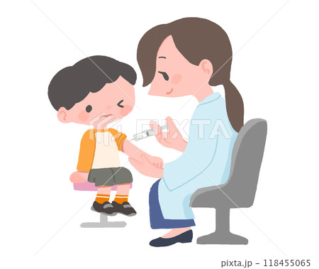 予防接種を受ける子供 118455065