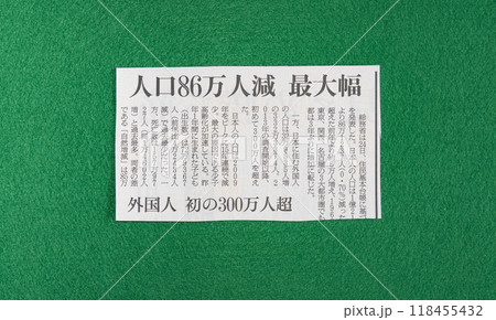 人口減最大幅の新聞記事 118455432