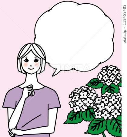 花とかわいい女の子のイラスト 118455485