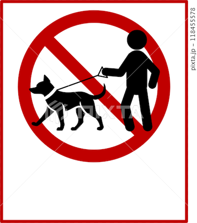 Dog walking etiquette sign Dog walking etiquette sign 118455578