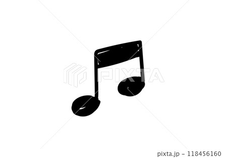 シンプルな手書き素材 アイコン 音符 シンプルな手書き素材 アイコン 音符 118456160