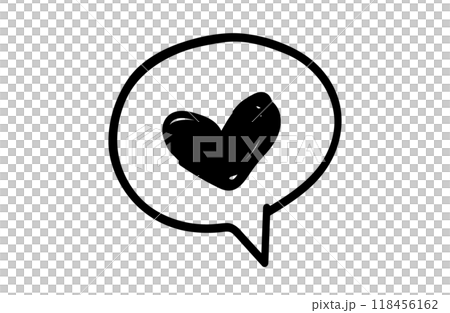 Simple handwritten material icon love speech bubble Simple handwritten material icon love speech bubble 118456162
