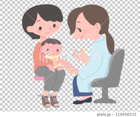 予防接種を受ける赤ちゃん 118456515