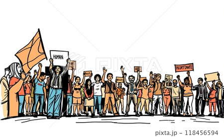hand drawn international human right design 118456594