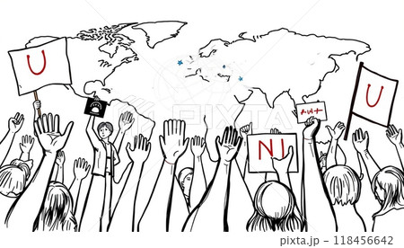 hand drawn international human right design 118456642
