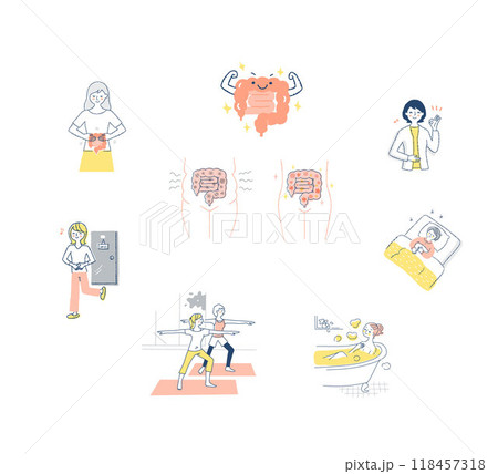 元気な腸のイメージいろいろ　セット 118457318