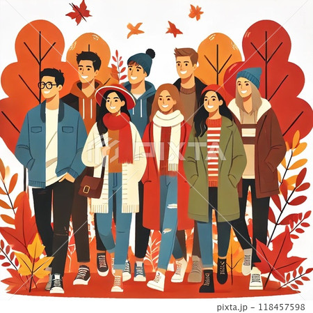 同僚との紅葉狩り 118457598