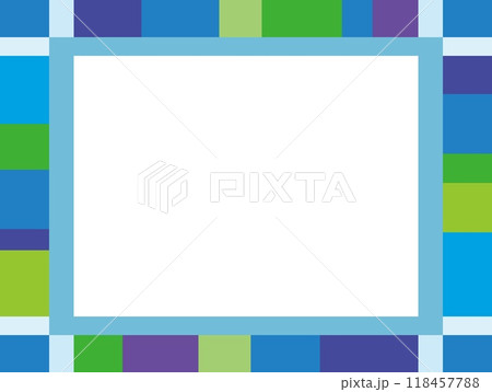 フレーム ホワイトスペース 幾何学模様 フレッシュ ブルー グリーン フレーム ホワイトスペース 幾何学模様 フレッシュ ブルー グリーン 118457788