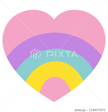 Rainbow heart for Pride Month, Valentine's card, cute sticker, decorations, love sign, heart symbol, cute patches, shirt print, brooch, February element, merchandise, mockup, logo, icon, branding, pin Rainbow heart for Pride Month, Valentine's card, cute sticker, decorations, love sign, heart symbol, cute patches, shirt print, brooch, February element, merchandise, mockup, logo, icon, branding, pin 118457875